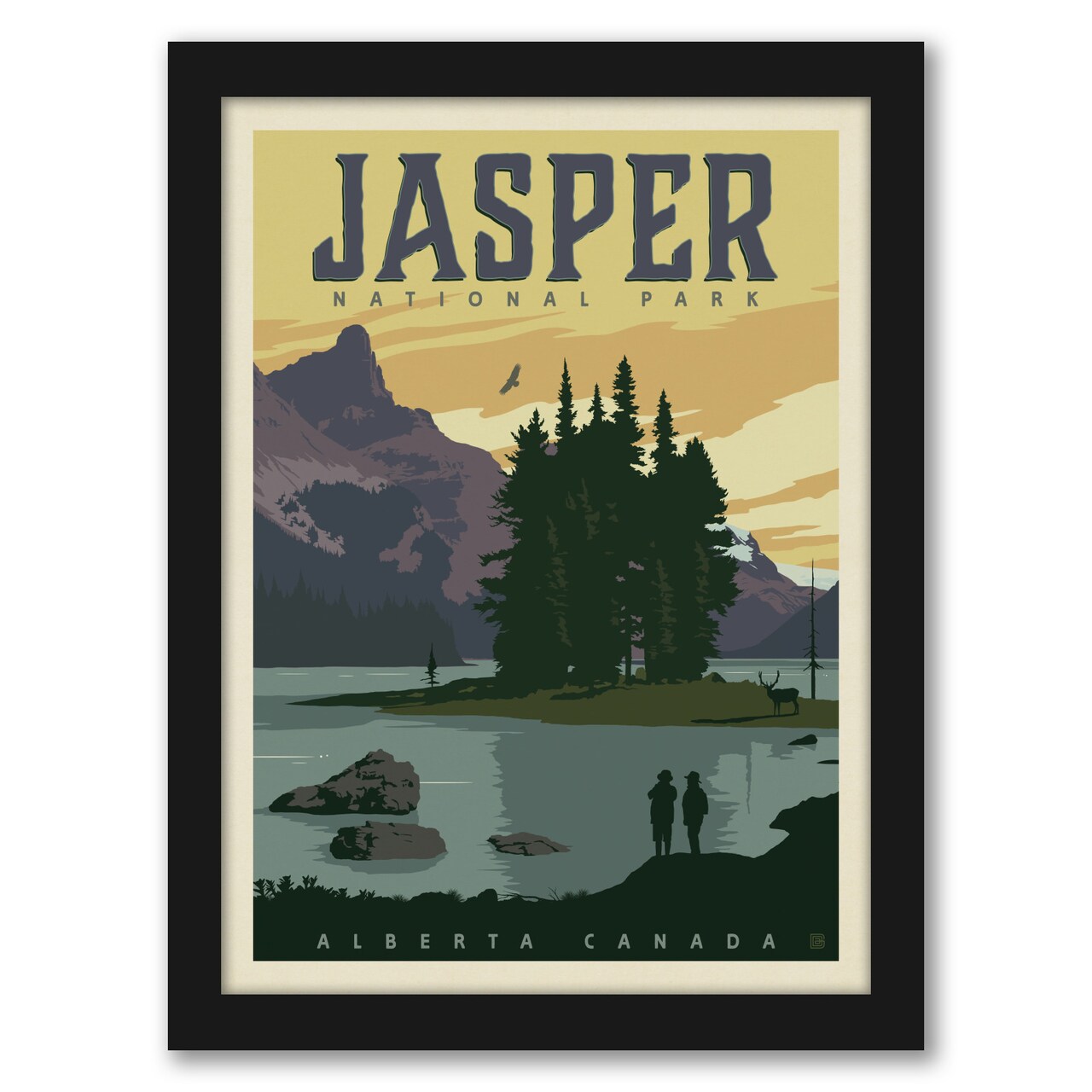 Canada Jasper National Park by Anderson Design Group Black Framed Print - Americanflat